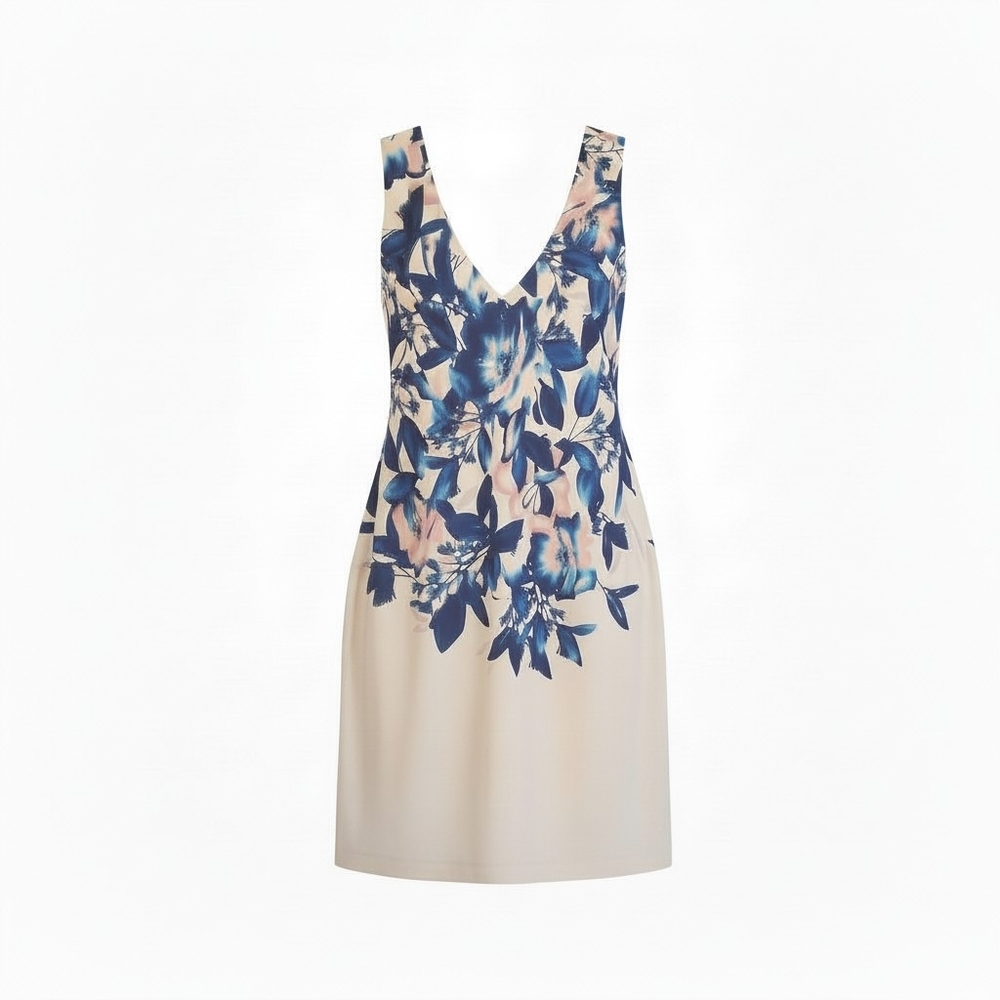 NWT Lane Bryant Blue, White, And Pastel Pink Floral Spring/Summer Dress Size 12